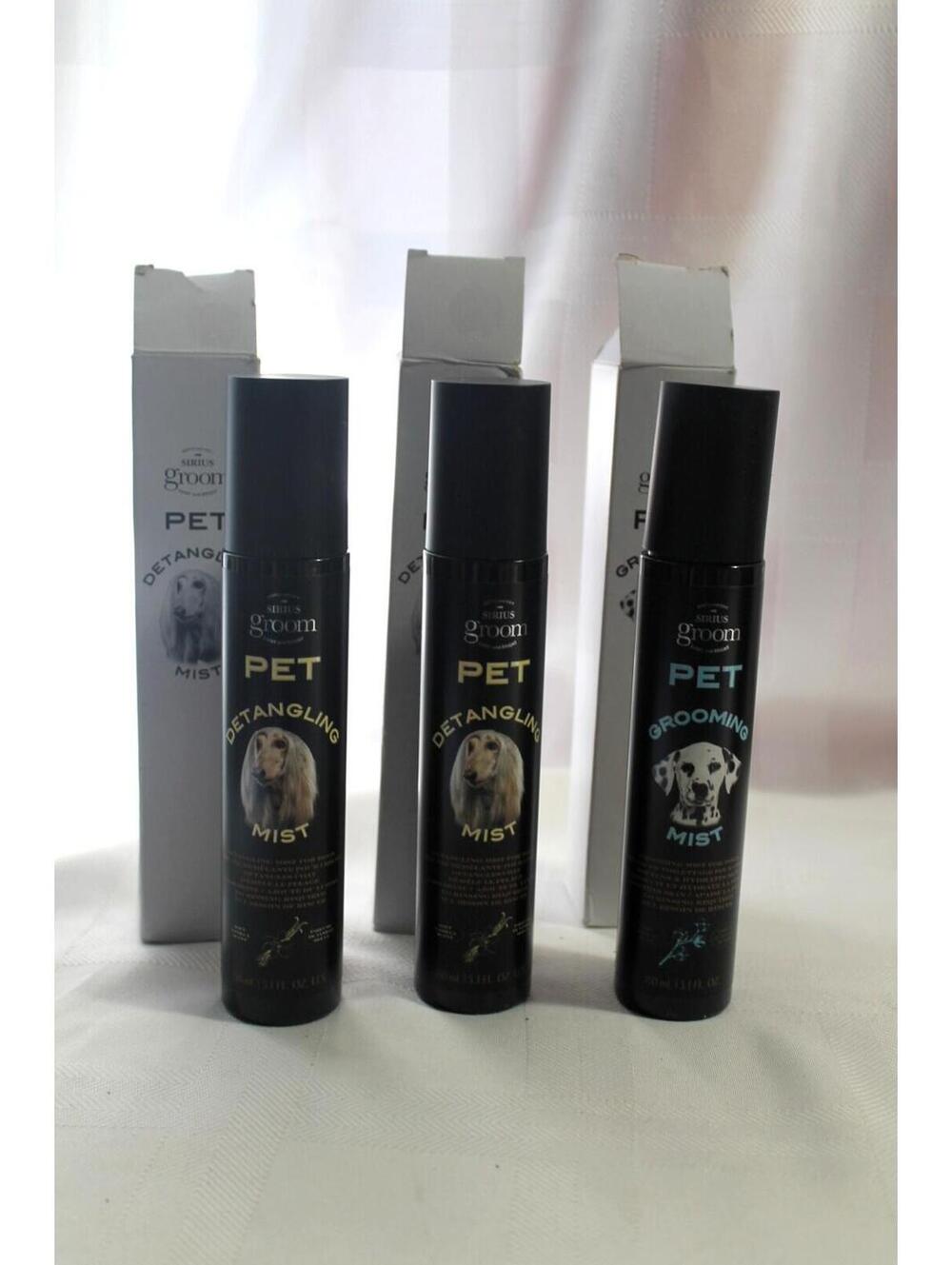 Sirius Groom Pet Grooming Bundle - 2 Detangling Mist & 1 Grooming Mist